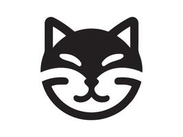 a black and white cat face on a white background vector