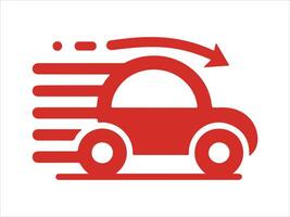 car icon with arrow and speed sign vector