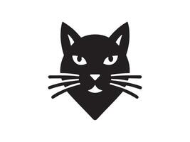 a black cat head icon on a white background vector