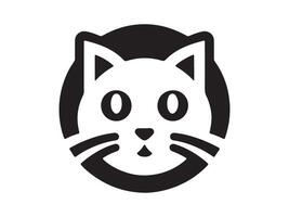 a black and white cat icon on a white background vector