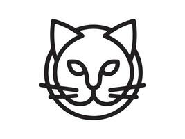 a black and white line drawing of a cat's face vector
