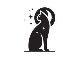 a black cat with stars on it's head vector