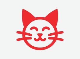 a red cat head icon on a white background vector