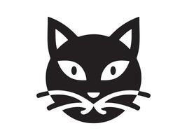 a black cat head icon on a white background vector