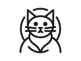 a black and white line drawing of a cat vector