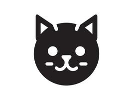 a black cat face icon on a white background vector