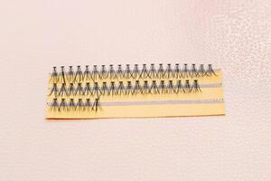 Artificial false eyelashes for make-up from eco pile. photo