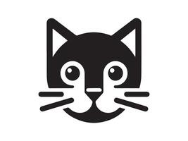 a black and white cat head icon on a white background vector