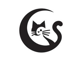 Cat head icon. Cat face logo. Silhouette simple. Flat style. Cartoon cat face. Logo design template. illustration. Animal logotype concept. vector