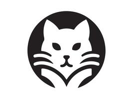 a black and white cat logo on a white background vector