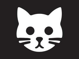 a cat's face on a black background vector