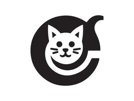 Cat head icon. Cat face logo. Silhouette simple. Flat style. Cartoon cat face. Logo design template. illustration. Animal logotype concept. vector