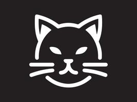 a cat's head icon on a black background vector