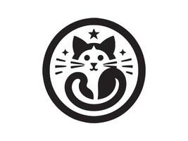 a black and white logo for a cat vector
