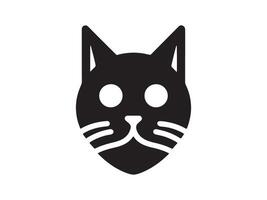 a black cat head icon on a white background vector