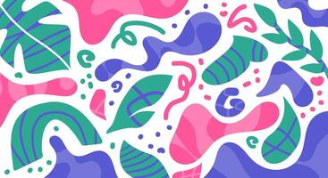 Flat design abstract shapes colorful background vector