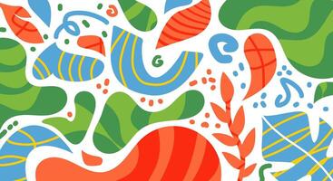 Flat design abstract shapes colorful background vector