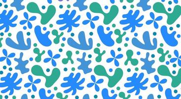 Blue and green matisse pattern background vector