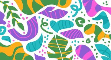 Flat design abstract shapes colorful background vector