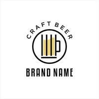 Glass of beer isolated illustration, minimal design vector