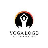 Yoga logo template. company logotype. Meditation pose silhouette design. Creative wellness illustration vector