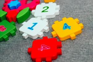 Children's colorful details designer for early development. photo