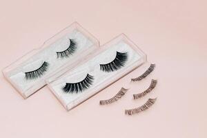 False decorative eyelashes on a white background. photo