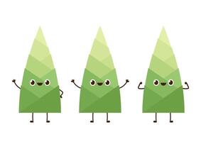 Bamboo shoots character design. Bamboo shoots on white background. vector