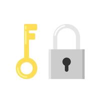 Padlock and Key icon, security sign symbol. vector