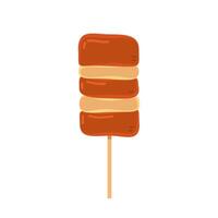 Grilled Pork . Grilled Pork stick on white background. vector