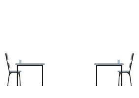 Chair and table . Social distancing sign. vector