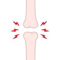 Knee bone problems. Bone cartoon . vector