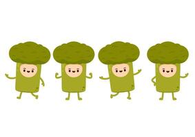 Broccoli mascot. Broccoli character design. Broccoli on white background. vector
