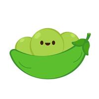 Peas character design. Peas on white background. vector
