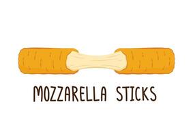 Mozzarella sticks . Mozzarella sticks on white background. Cheese stretch. vector