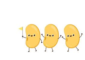 Soybean . Soybean character design. vector