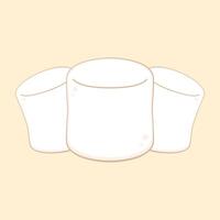 White marshmallows isolated on pink background. Pile of marshmallow. vector