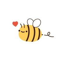 Bee character design. bee on white background. vector