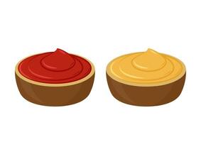 Tomato and Mustard sauce . wallpaper. free space for text. copy space. vector