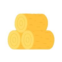 Haystack . Haystack on white background. Wheat straw. vector