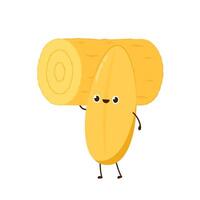 Rice character design. rice on white background. Paddy . vector
