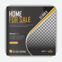 Home sale square poster design for your advertisement, with creative Idea and creative layout vector