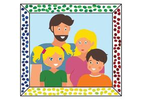 Family Picture with Colorful Painted Border Flat Design, Perfect for Creative Projects, Isolated on White Background vector