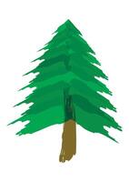 Painted Christmas Tree Flat Design Isolated on White Background vector