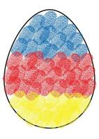Egg decorated with fingerprint painting Flat Design isolated on white background vector