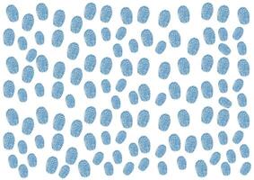 Collection of Painted Blue Fingerprint Flat Designs, Isolated on White Background vector