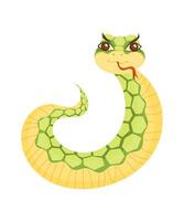 simple snake drawing elementary light colors on vector