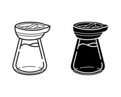 soy sauce line art and glyphs icon isolated on white background vector