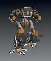 Large walking robot playful design. . vector