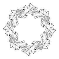 Black and white Vintage style engraved frame hand drawing design vector